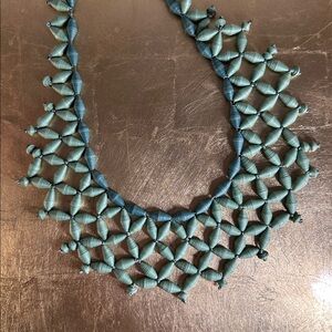 Handmade Venetian Necklace Jade Greens, Origami Rolled Paper Beads